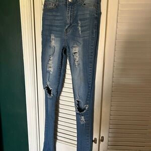 Fashion Nova | Distressed Blue Denim Jeans